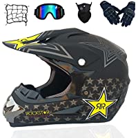 Casco de Descenso para jóvenes Adultos Regalos Gafas máscara Guantes Bolsillo Neto BMX MTB ATV Bicicleta Carrera…